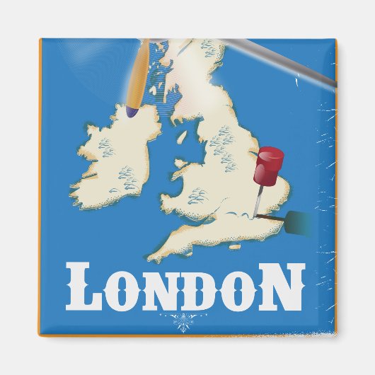 Vintage reisposter Londen, Engeland Magneet (Voorkant)
