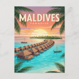 Vintage Reisposter | Malediven Briefkaart