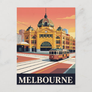 Vintage Reisposter MELBOURNE Briefkaart