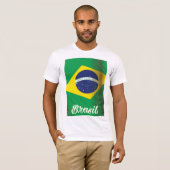 Vintage reisposter met de nationale vlag van Brazi T-shirt (Voorkant volledig)