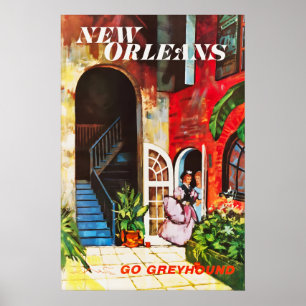 Vintage reisposter New Orleans Louisiana print