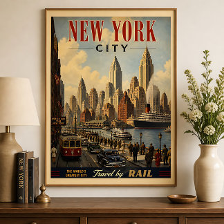 Vintage Reisposter New York City NY Poster