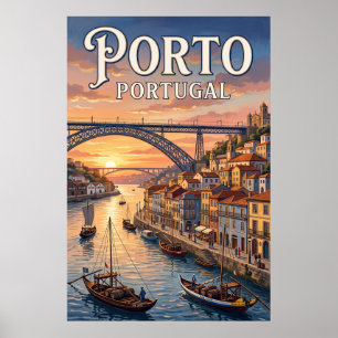 Vintage Reisposter Porto Muurkunst Poster