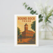 Vintage Reisposter Round Rock Texas Briefkaart (Staand voorkant)