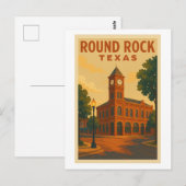 Vintage Reisposter Round Rock Texas Briefkaart (Voorkant / Achterkant)