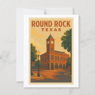 Vintage Reisposter Round Rock Texas Briefkaart