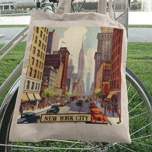Vintage Reisposter Stijl New York City Tote Bag