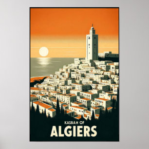 Vintage reisposter uit de jaren 60 van de Kasbah v Poster