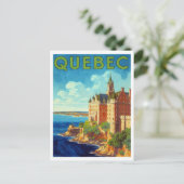 Vintage reisposter uit Quebec - Château Frontenac Briefkaart (Staand voorkant)