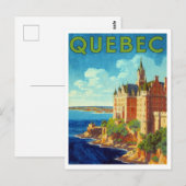 Vintage reisposter uit Quebec - Château Frontenac Briefkaart (Voorkant / Achterkant)