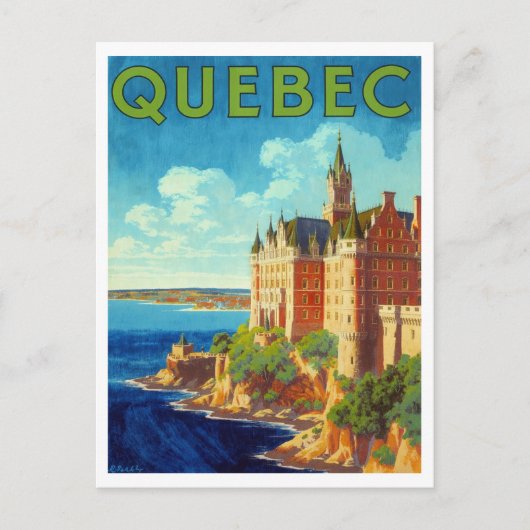 Vintage reisposter uit Quebec - Château Frontenac Briefkaart (Voorkant)