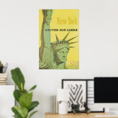 Vintage Reisposterprint New York, Standbeeld Poster (Thuiskantoor)