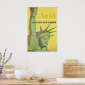 Vintage Reisposterprint New York, Standbeeld Poster (Keuken)