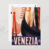 Vintage reisreis Venice, Italië - Briefkaart (Voorkant / Achterkant)