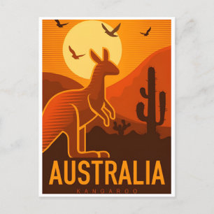 vintage reisretro Australië Kangaroo Australië Briefkaart