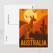 vintage reisretro Australië Kangaroo Australië Briefkaart (Voorkant / Achterkant)