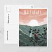 vintage reisretro Haleakala Hawaï nationaal park Briefkaart (Voorkant / Achterkant)