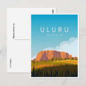 vintage reisretro Uluru Australië Australië Briefkaart (Voorkant / Achterkant)