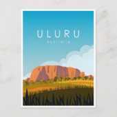 vintage reisretro Uluru Australië Australië Briefkaart (Voorkant)