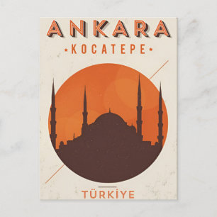 Vintage reisstad Ankara Turkije vakantie retro Briefkaart