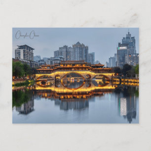 Vintage reisstad Chengdu China Oost-Azië Briefkaart