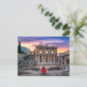 Vintage reisstad Izmir Turkije Efeze Akropolis Briefkaart (Staand voorkant)