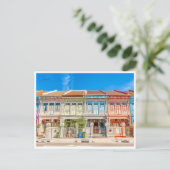 Vintage reisstad Singapore skyline retro Briefkaart (Staand voorkant)