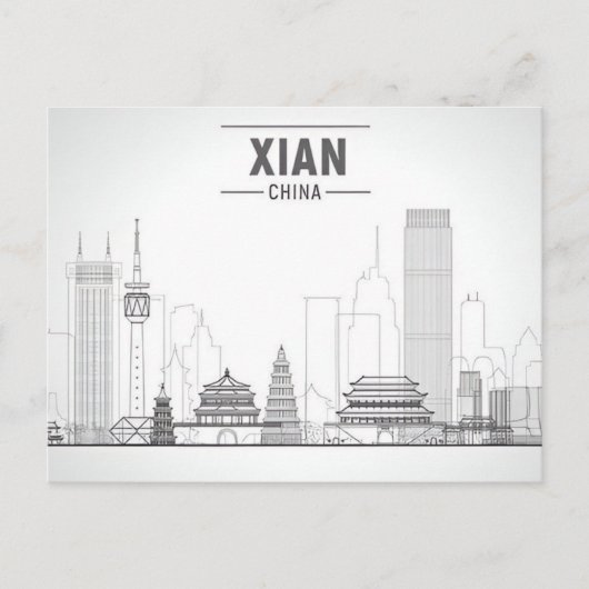 Vintage reisstad Xian China Chinese RETRO Briefkaart (Voorkant)