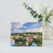 Vintage reisstad Yangon Myanmar Boeddhisme Altaar Briefkaart (Staand voorkant)