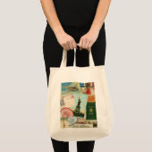 Vintage reisstempels en briefkaarten canvas tas (Voorkant (product))