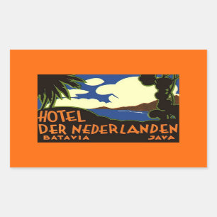 Vintage reisstickers Batavia Jakarta Indonesië
 Rechthoekige Sticker