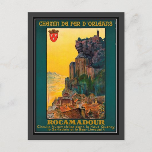 Vintage Reist France, Rocamadour - Briefkaart (Voorkant)