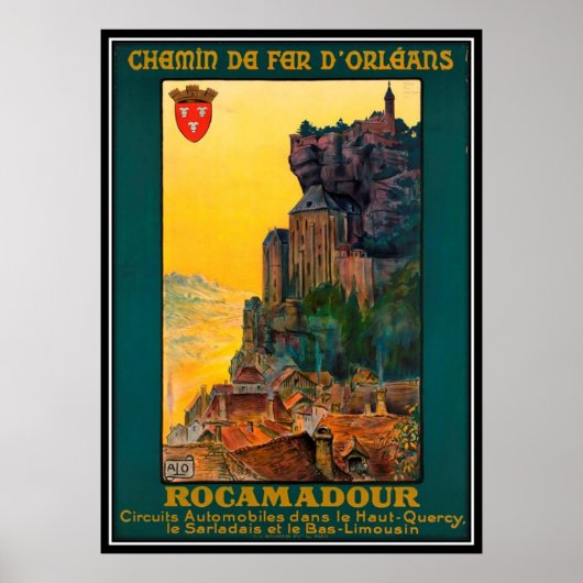 Vintage Reist France, Rocamadour - Poster (Voorkant)