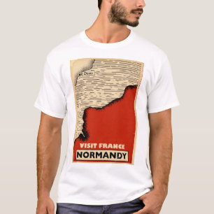 Vintage reist naar Normandië, Frankrijk T-shirt