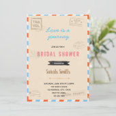 Vintage reisthema uitnodiging (Staand voorkant)