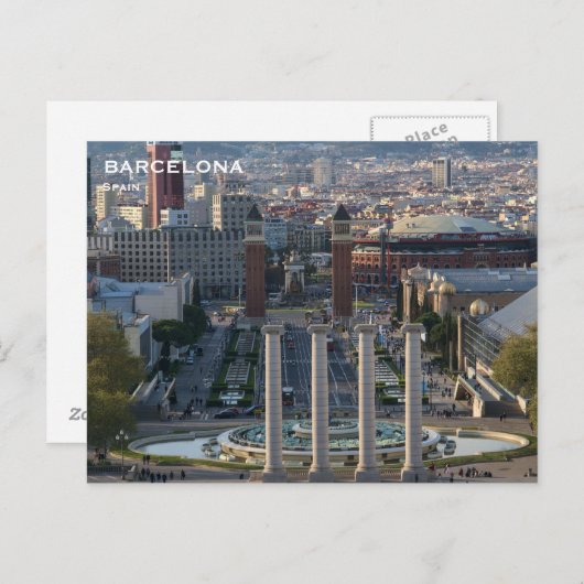 Vintage reistoerisme in Spanje: postauto Briefkaart (Voorkant / Achterkant)