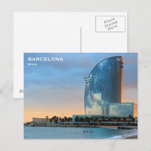 Vintage reistoerisme in Spanje: postauto Briefkaart (Voorkant / Achterkant)