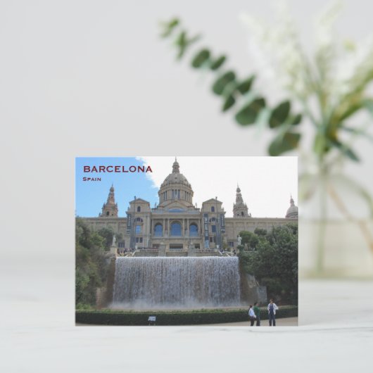 Vintage reistoerisme in Spanje: postauto Briefkaart (Staand voorkant)