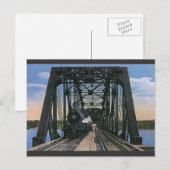 Vintage-reistrein op brug briefkaart (Voorkant / Achterkant)