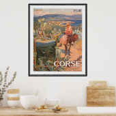 Vintage reisweg Corsica, Ajaccio - Poster (Keuken)