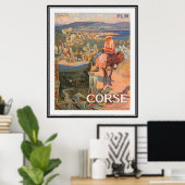 Vintage reisweg Corsica, Ajaccio - Poster (Thuiskantoor)