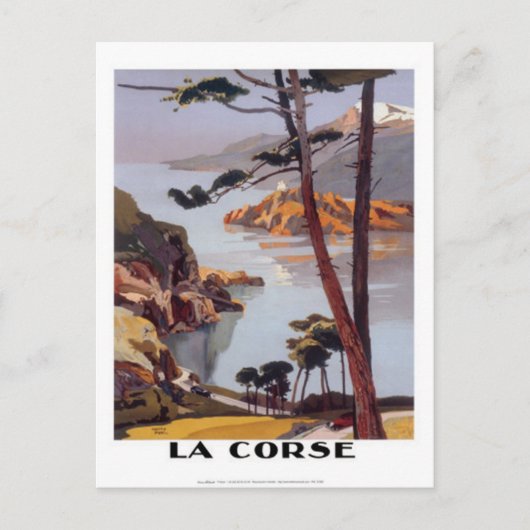 Vintage reisweg Corsica - Briefkaart (Voorkant)
