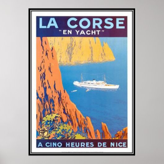 Vintage reisweg Corsica - Poster (Voorkant)