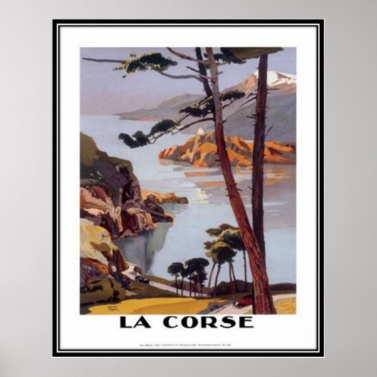 Vintage reisweg Corsica - Poster (Voorkant)