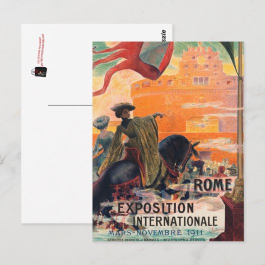 Vintage reisweg Rome Italië - Briefkaart (Voorkant / Achterkant)