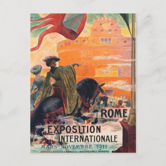 Vintage reisweg Rome Italië - Briefkaart (Voorkant)
