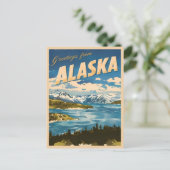 Vintage reizen Alaska Natuur Landschap Retro Briefkaart (Staand voorkant)