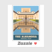 Vintage Reizen Alhambra Granada Spanje Retro Schil Sticker (Vel)