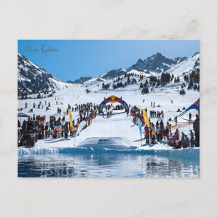 Vintage reizen Almaty Kazachstan stad vakantie Briefkaart