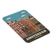Vintage Reizen Amsterdam Nederland Kanaalhuizen Magneet (Rechterzijde)